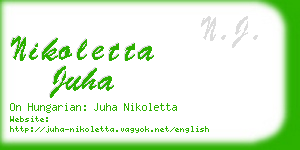 nikoletta juha business card